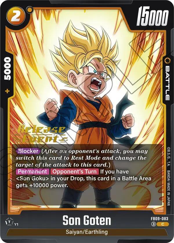 Son Goten FB09-083 card from Dual Evolution Release Event Cards