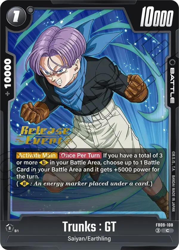 Trunks : GT FB09-108 card from Dual Evolution Release Event Cards