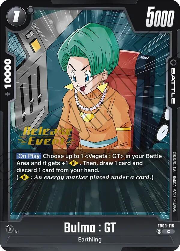 Bulma : GT FB09-115 card from Dual Evolution Release Event Cards