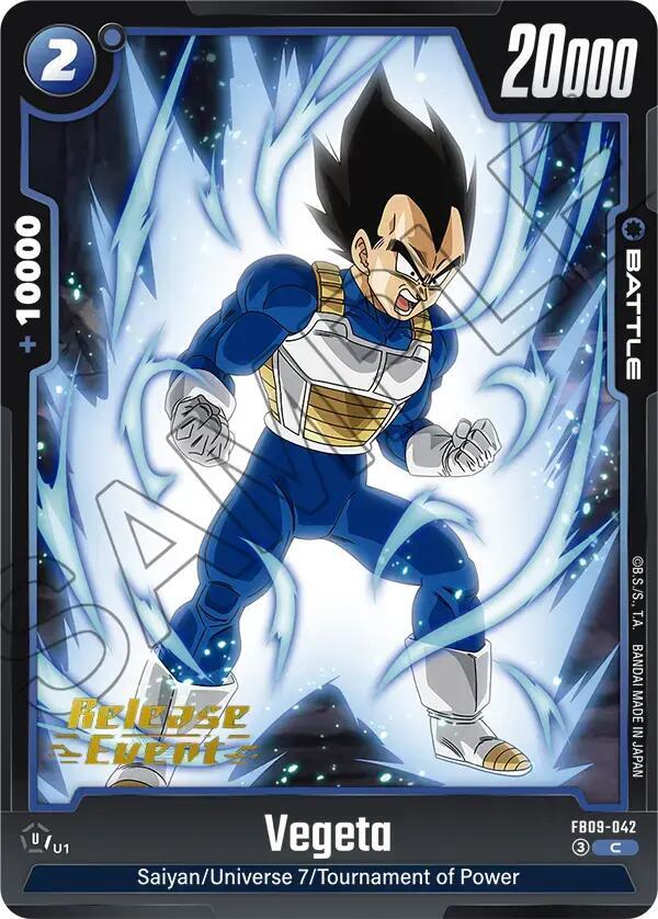 Vegeta FB09-042 card from Dual Evolution Release Event Cards