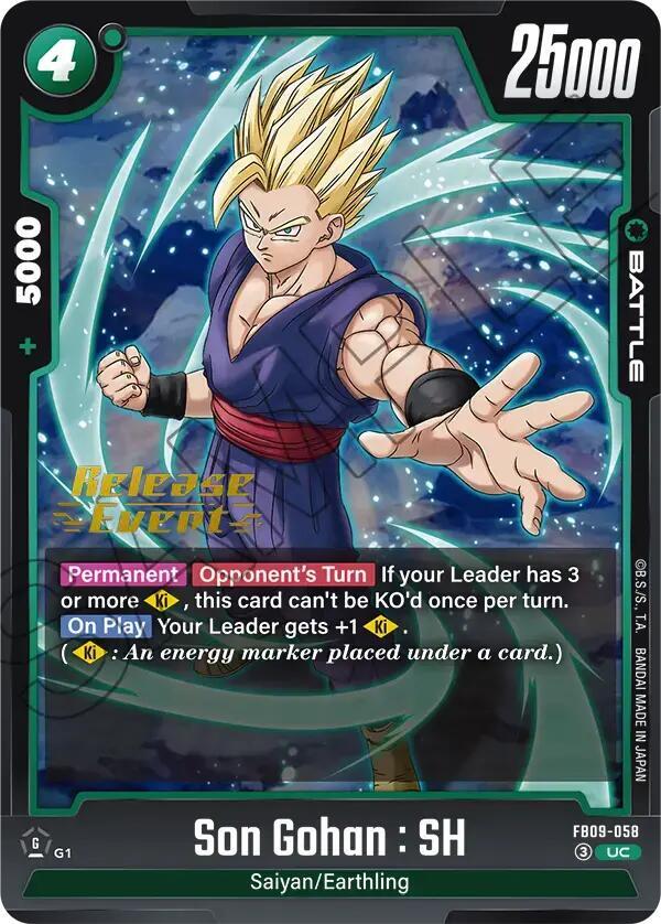 Son Gohan : SH FB09-058 card from Dual Evolution Release Event Cards