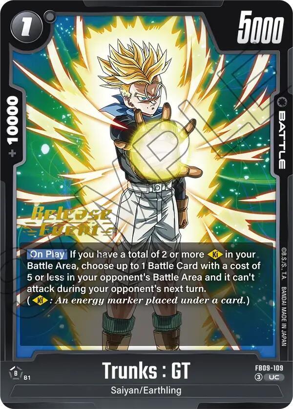Trunks : GT FB09-109 card from Dual Evolution Release Event Cards