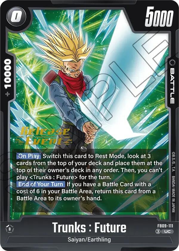 Trunks : Future FB09-111 card from Dual Evolution Release Event Cards