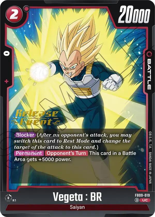 Vegeta : BR FB09-019 card from Dual Evolution Release Event Cards