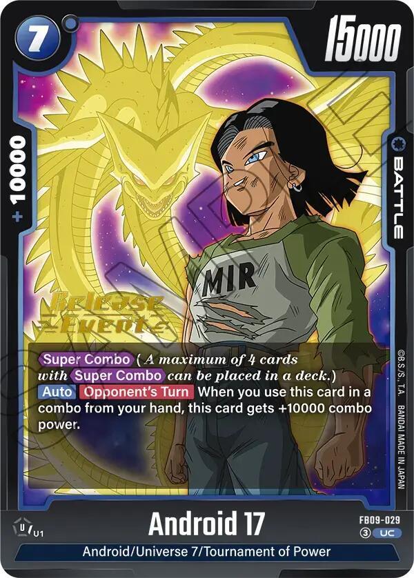 Android 17 FB09-029 card from Dual Evolution Release Event Cards