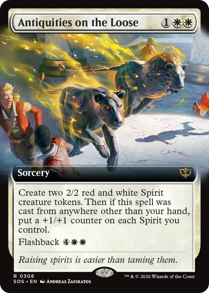 Antiquities on the Loose (Extended Art) 308 card from Secrets of Strixhaven