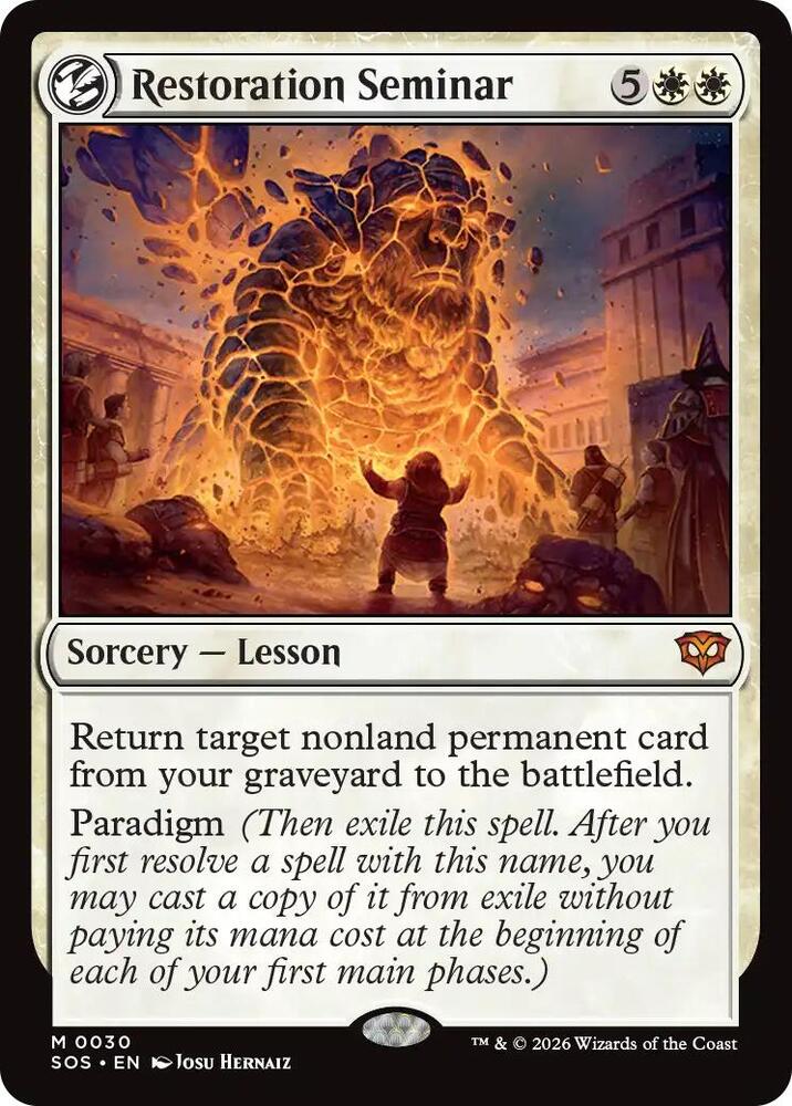 Restoration Seminar 30 card from Secrets of Strixhaven