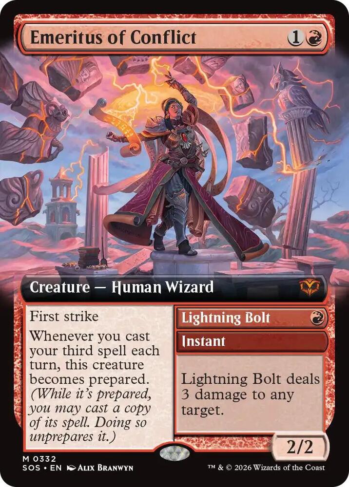 Emeritus of Conflict (Extended Art) 332 card from Secrets of Strixhaven