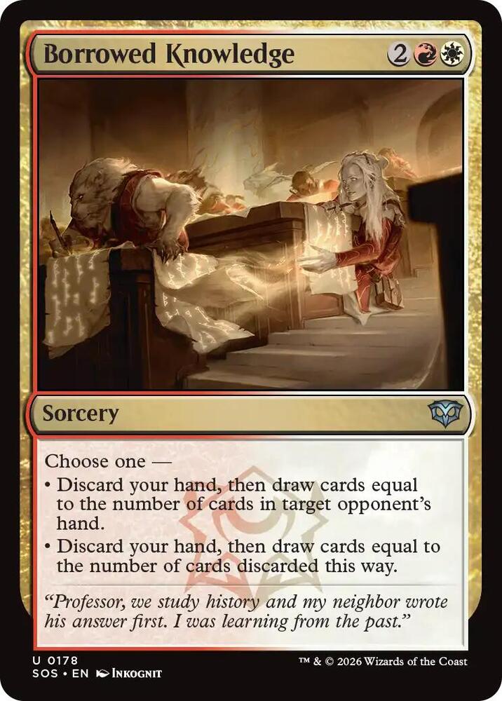Borrowed Knowledge 178 card from Secrets of Strixhaven