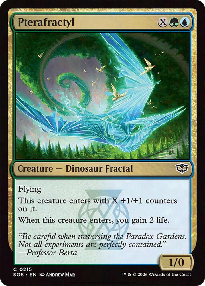 Pterafractyl 215 card from Secrets of Strixhaven