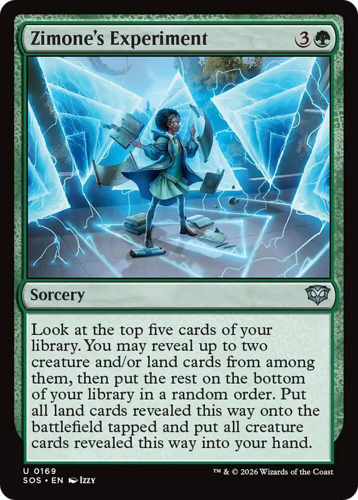 Zimone's Experiment 169 card from Secrets of Strixhaven