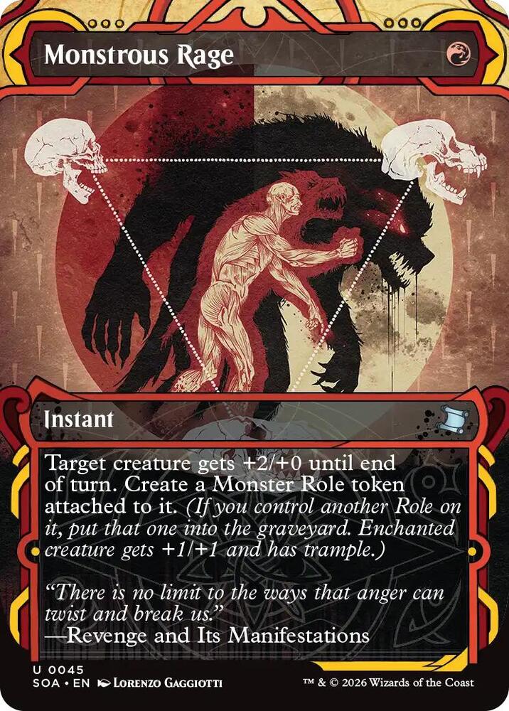 Monstrous Rage 45 card from Secrets of Strixhaven: Mystical Archive