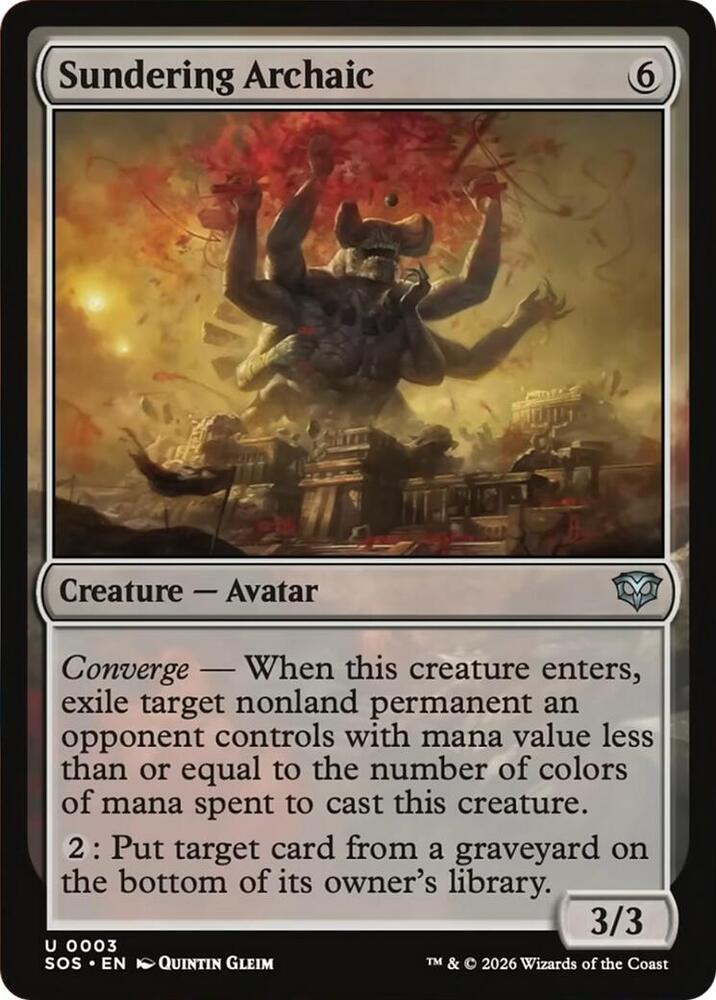 Sundering Archaic 3 card from Secrets of Strixhaven