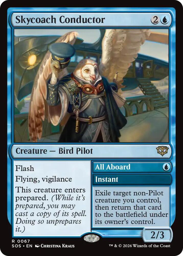 Skycoach Conductor 67 card from Secrets of Strixhaven