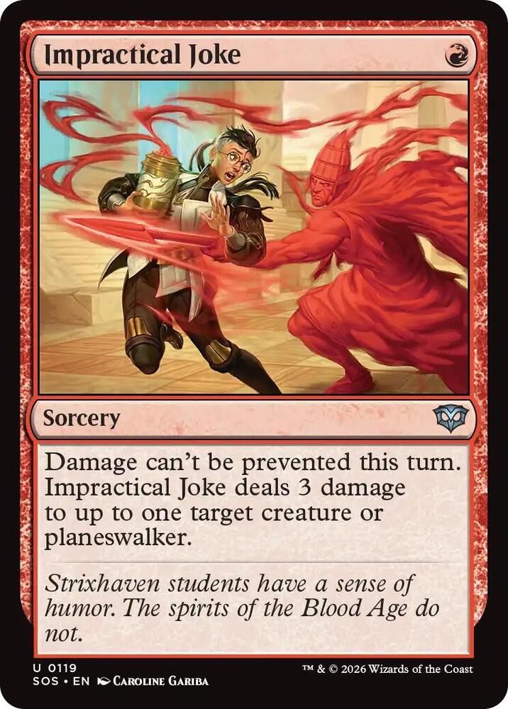 Impractical Joke 119 card from Secrets of Strixhaven