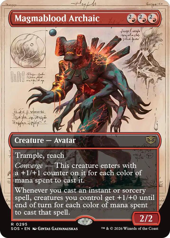 Magmablood Archaic (Borderless) 295 card from Secrets of Strixhaven