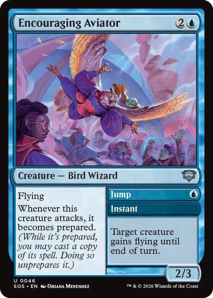 Encouraging Aviator 46 card from Secrets of Strixhaven