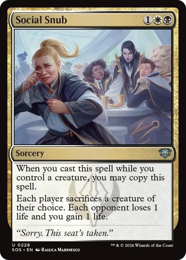 Social Snub 228 card from Secrets of Strixhaven