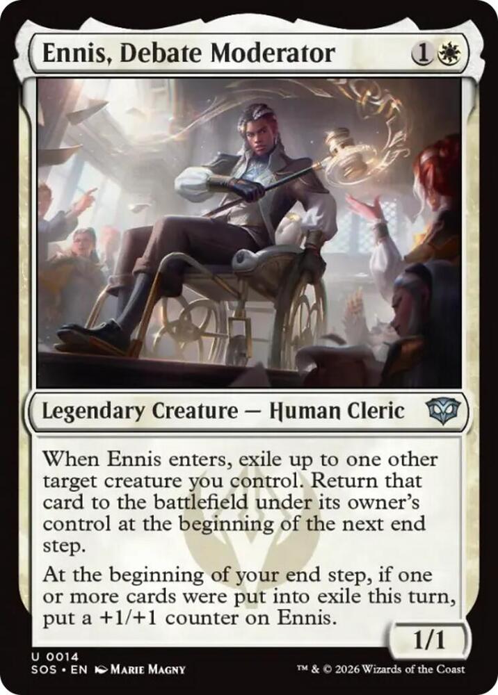 Ennis, Debate Moderator 14 card from Secrets of Strixhaven