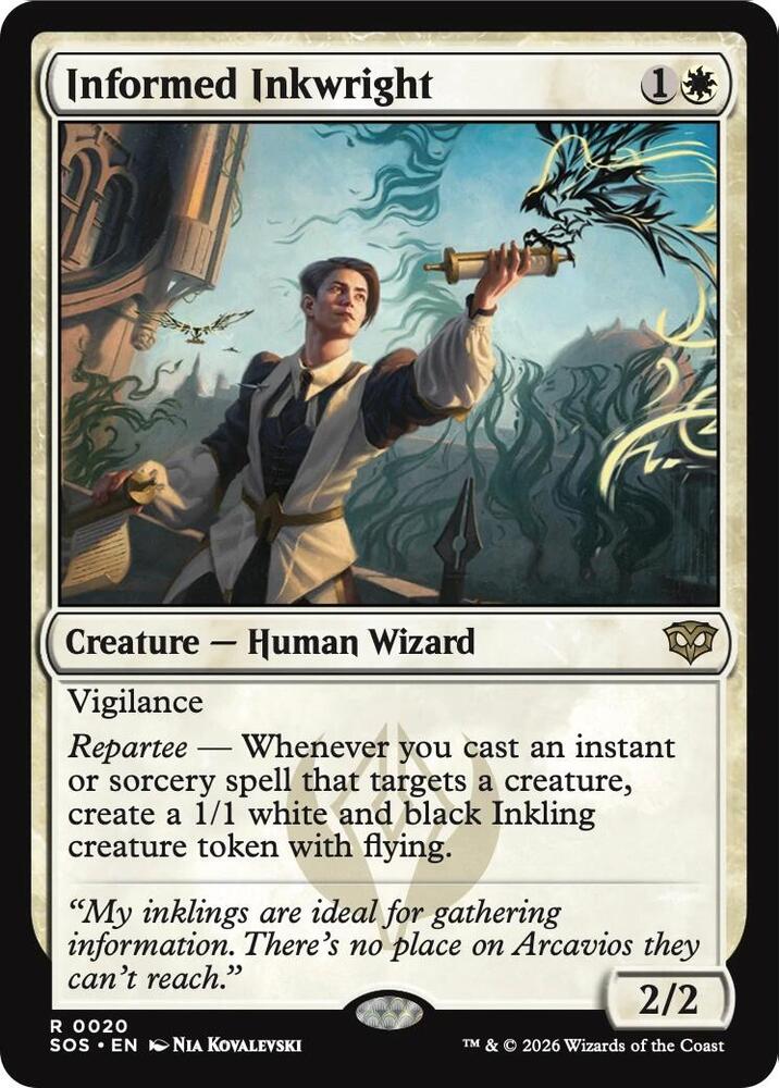 Informed Inkwright 20 card from Secrets of Strixhaven