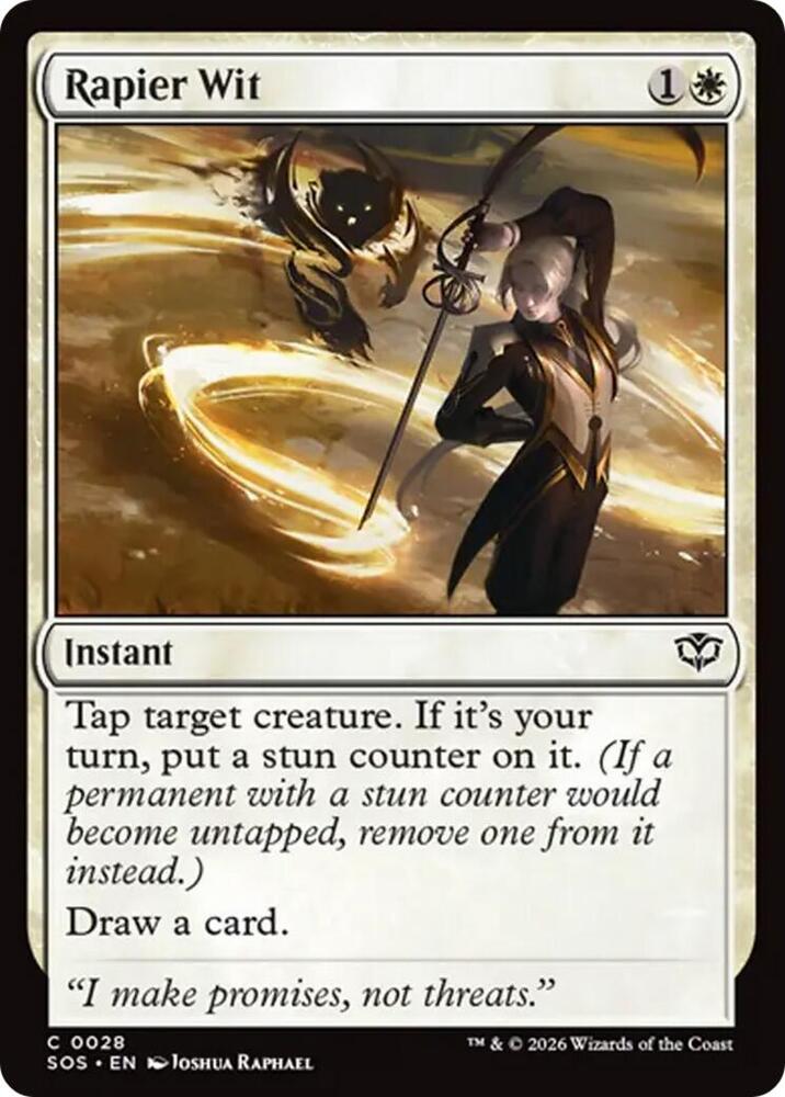 Rapier Wit 28 card from Secrets of Strixhaven