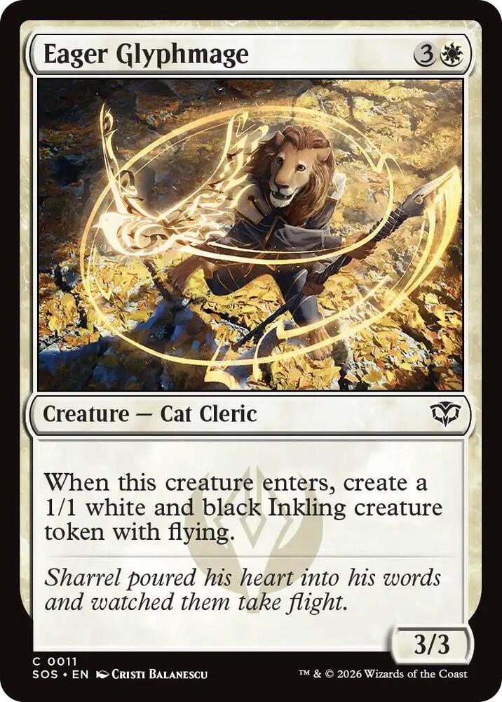 Eager Glyphmage 11 card from Secrets of Strixhaven