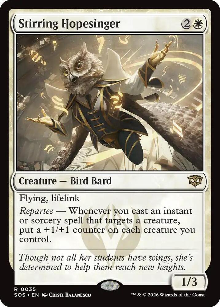 Stirring Hopesinger 35 card from Secrets of Strixhaven