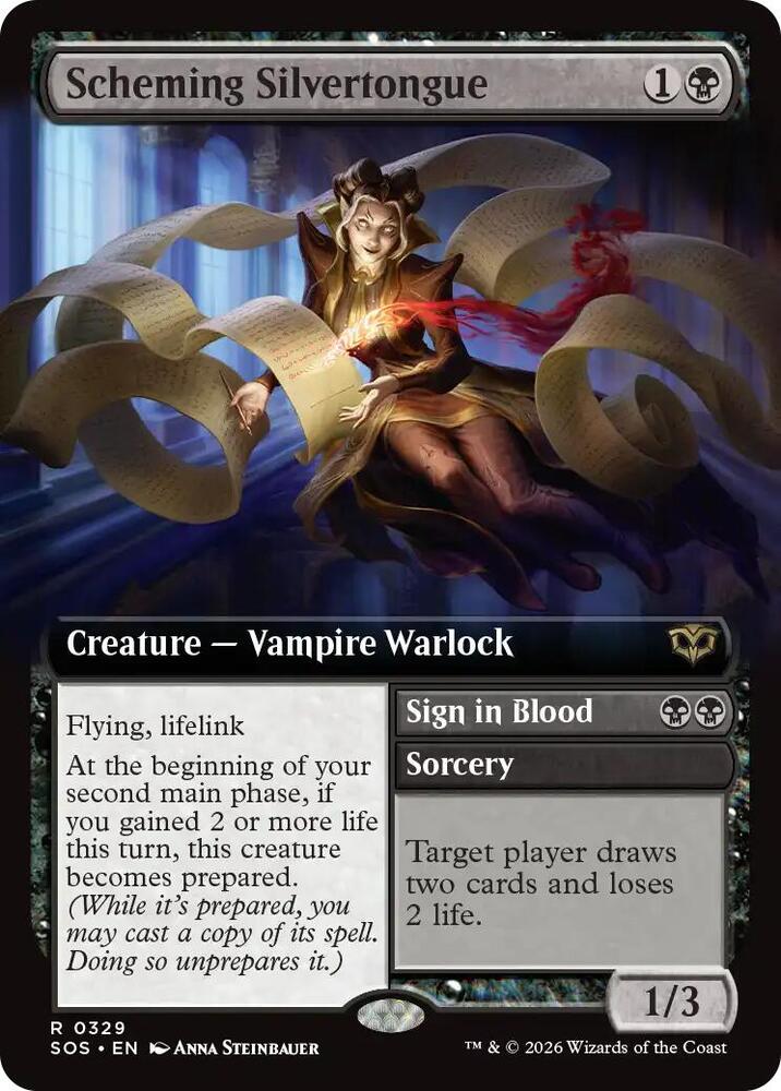 Scheming Silvertongue (Extended Art) 329 card from Secrets of Strixhaven