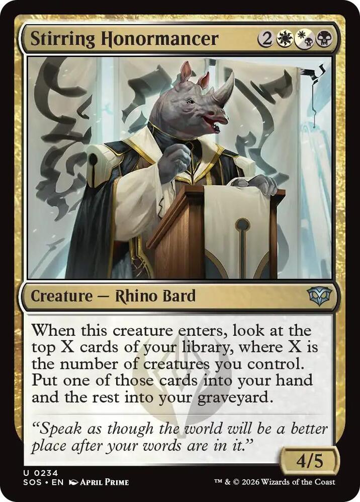 Stirring Honormancer 234 card from Secrets of Strixhaven