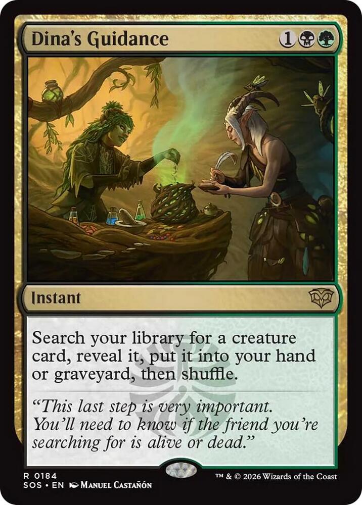 Dina's Guidance 184 card from Secrets of Strixhaven