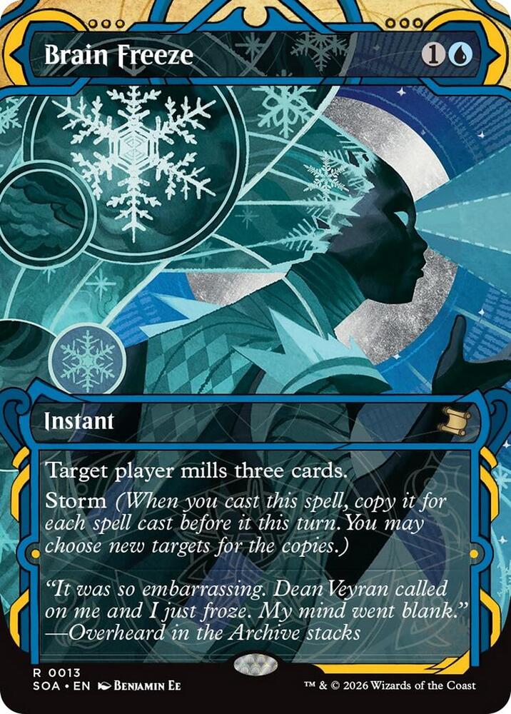 Brain Freeze 13 card from Secrets of Strixhaven: Mystical Archive
