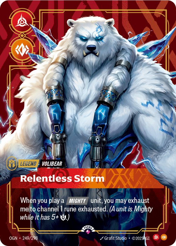 Volibear - Relentless Storm (Metal) (Prize Wall) 249/298 card from Riftbound Organized Play Promotional Cards