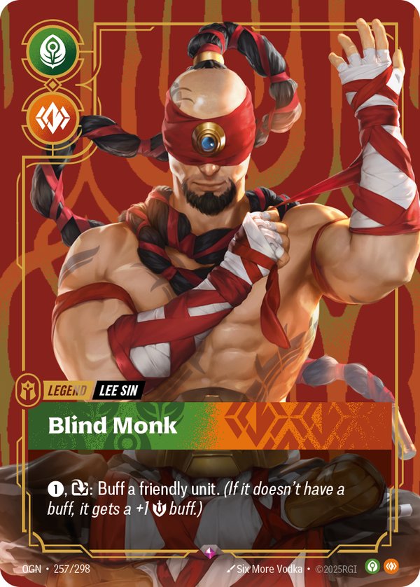 Lee Sin - Blind Monk (Metal) (Prize Wall) 257/298 card from Riftbound Organized Play Promotional Cards