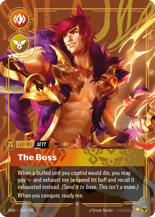 Sett - The Boss (Metal) (Prize Wall) 269/298 card from Riftbound Organized Play Promotional Cards
