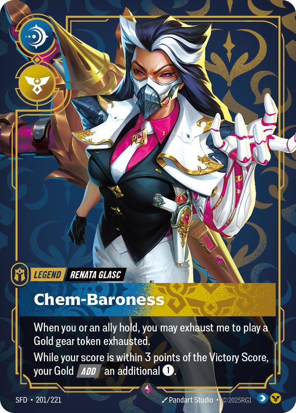 Renata Glasc - Chem-Baroness (Metal) (Prize Wall) 201/221 card from Riftbound Organized Play Promotional Cards