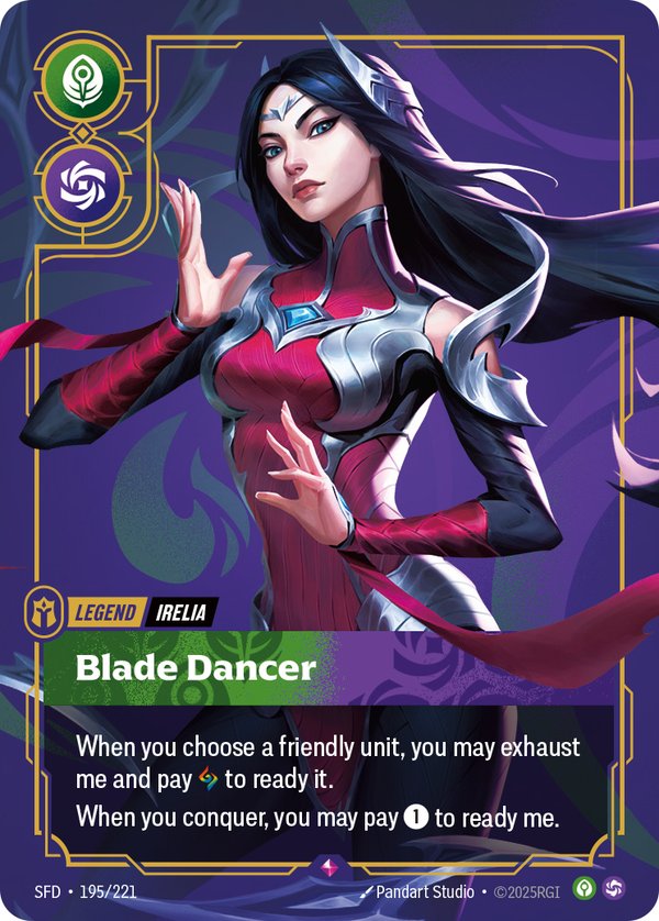 Irelia - Blade Dancer (Metal) (Prize Wall) 195/221 card from Riftbound Organized Play Promotional Cards