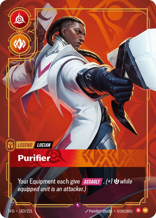 Lucian - Purifier (Metal) (Prize Wall) 183/221 card from Riftbound Organized Play Promotional Cards