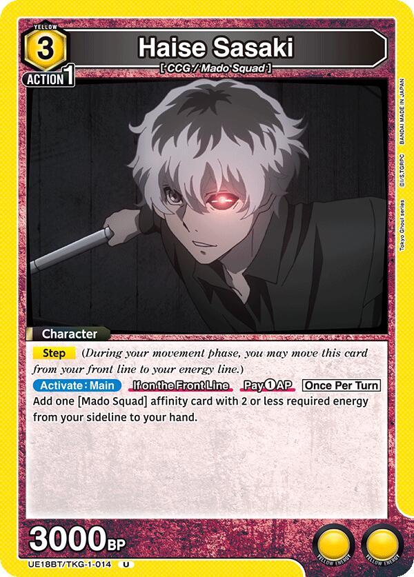 Haise Sasaki UE18BT/TKG-1-014 card from UE18BT: Tokyo Ghoul