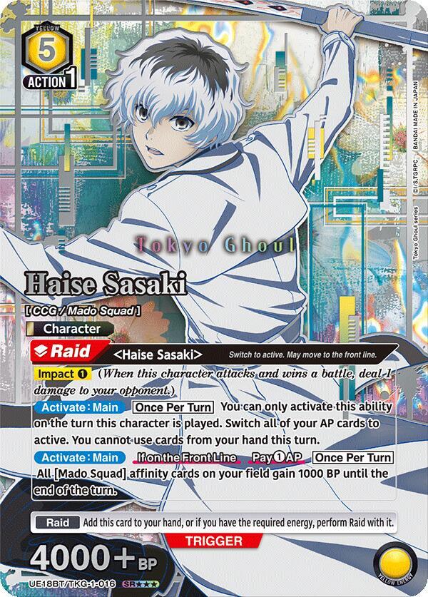 Haise Sasaki (SR***) UE18BT/TKG-1-016 card from UE18BT: Tokyo Ghoul