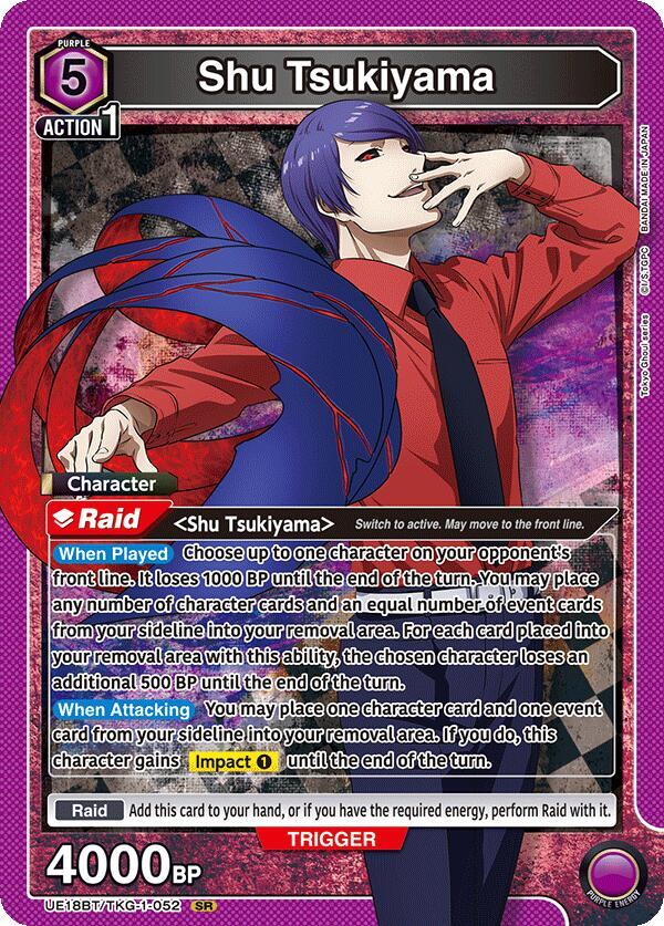 Shu Tsukiyama UE18BT/TKG-1-052 card from UE18BT: Tokyo Ghoul