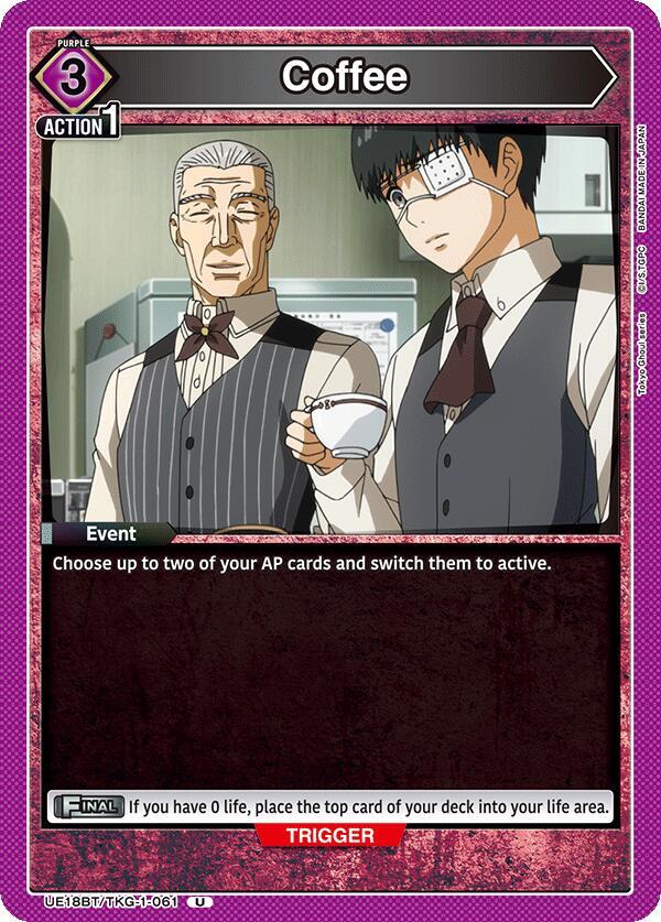 Coffee UE18BT/TKG-1-061 card from UE18BT: Tokyo Ghoul