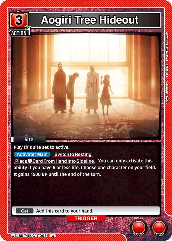 Aogiri Tree Hideout UE18BT/TKG-1-095 card from UE18BT: Tokyo Ghoul