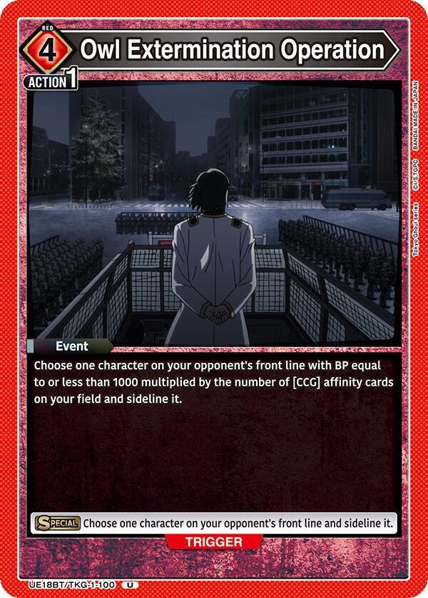 Owl Extermination Operation UE18BT/TKG-1-100 card from UE18BT: Tokyo Ghoul