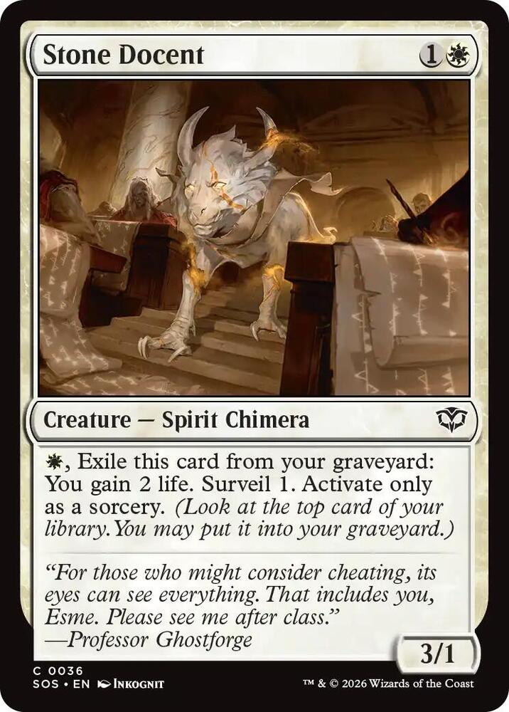 Stone Docent 36 card from Secrets of Strixhaven