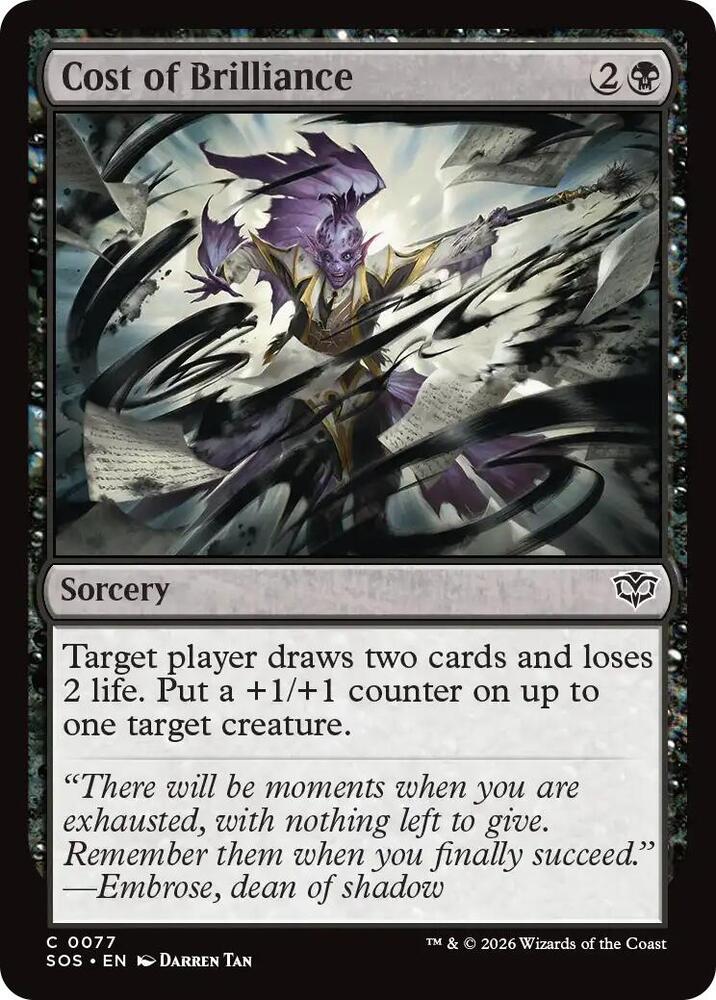 Cost of Brilliance 77 card from Secrets of Strixhaven