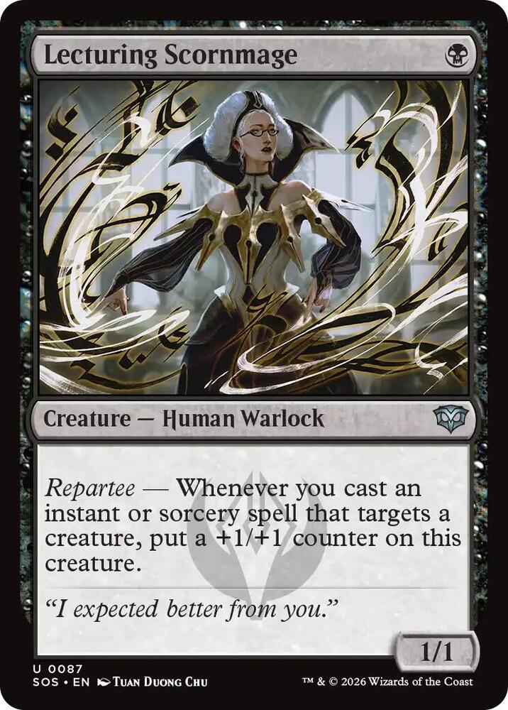 Lecturing Scornmage 87 card from Secrets of Strixhaven