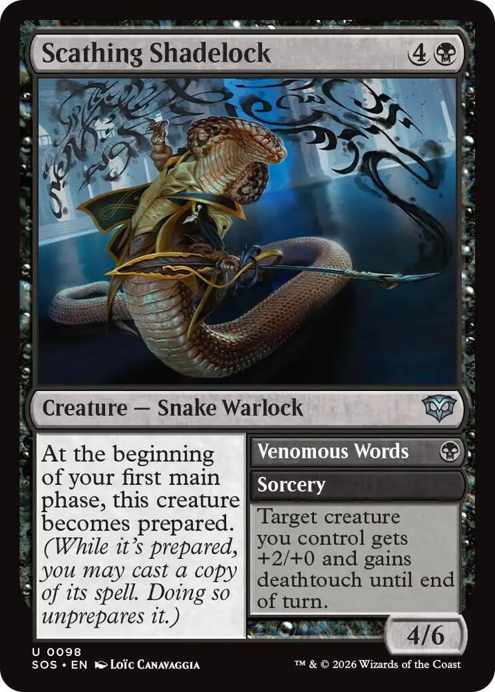 Scathing Shadelock 98 card from Secrets of Strixhaven