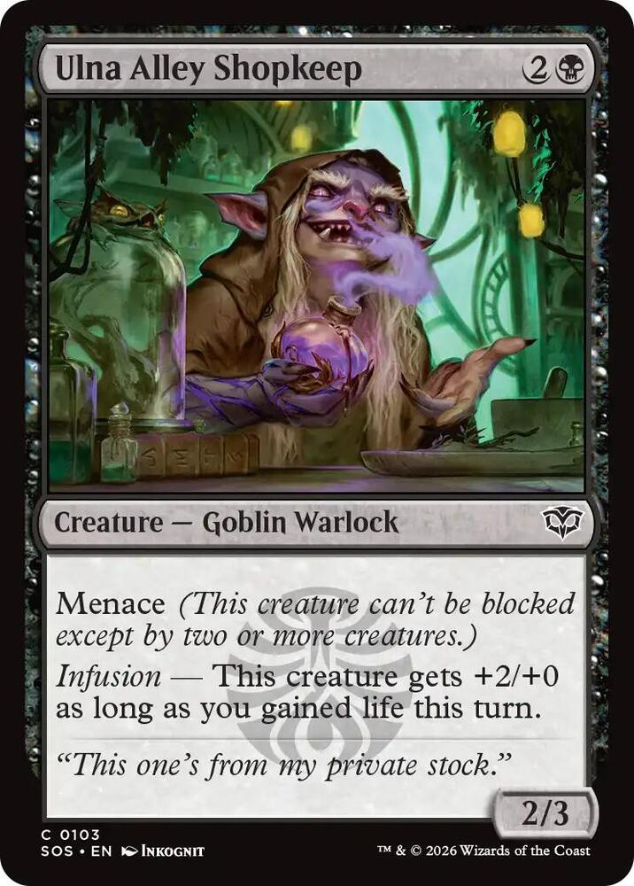 Ulna Alley Shopkeep 103 card from Secrets of Strixhaven