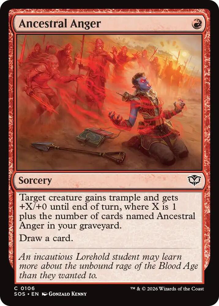 Ancestral Anger 106 card from Secrets of Strixhaven