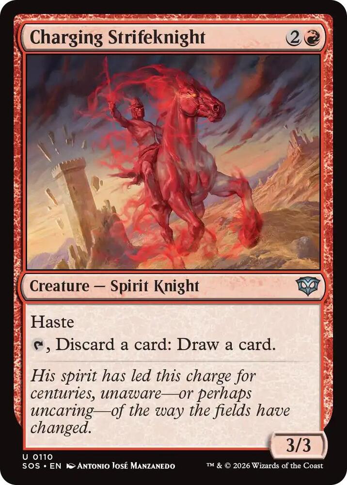 Charging Strifeknight 110 card from Secrets of Strixhaven